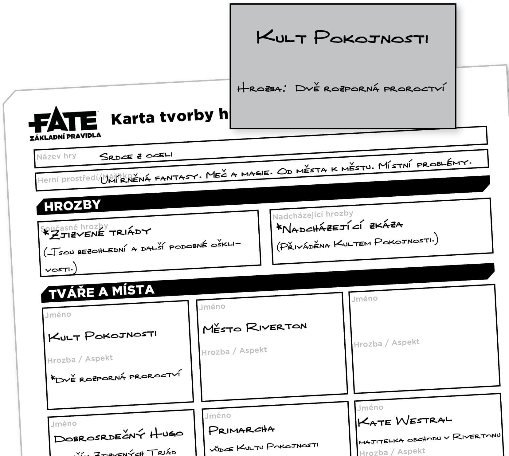 karticka hrozby a karta tvorby hry